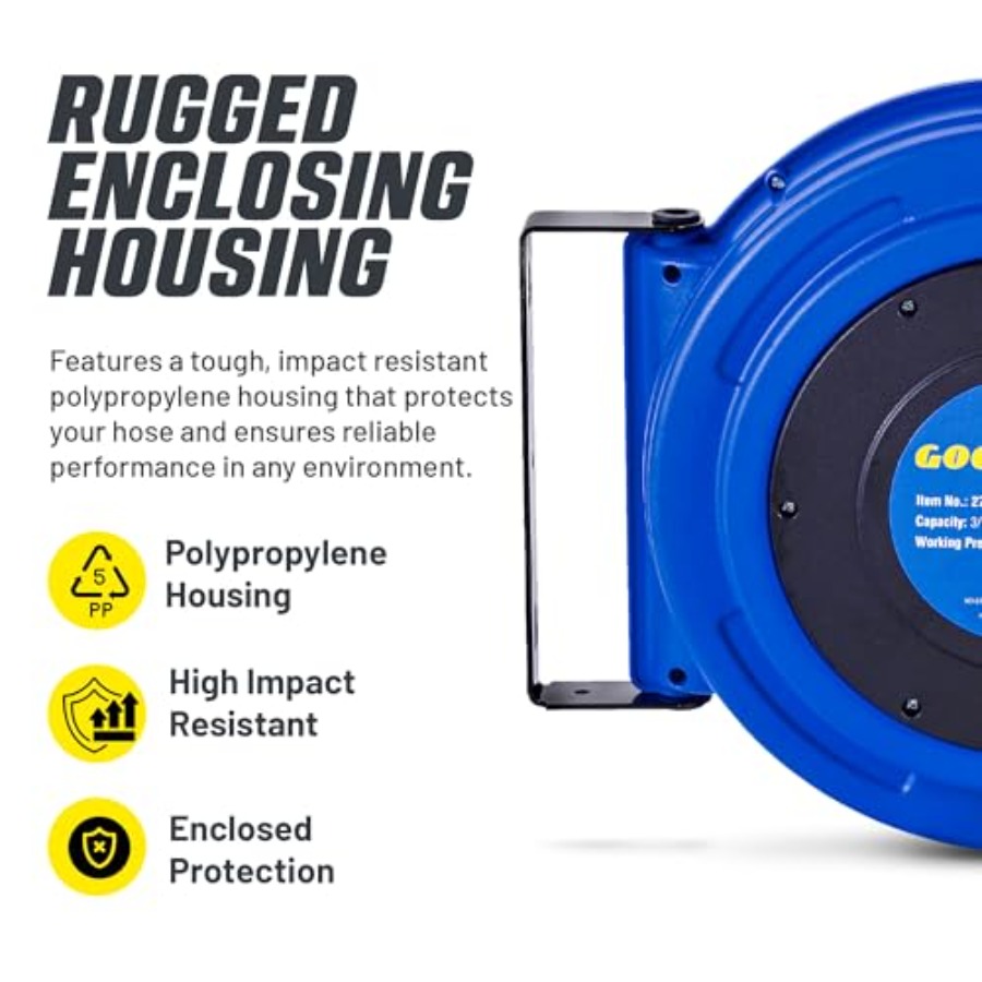 Retractable Air Hose Reel 3/8  - Reel Handle review and price